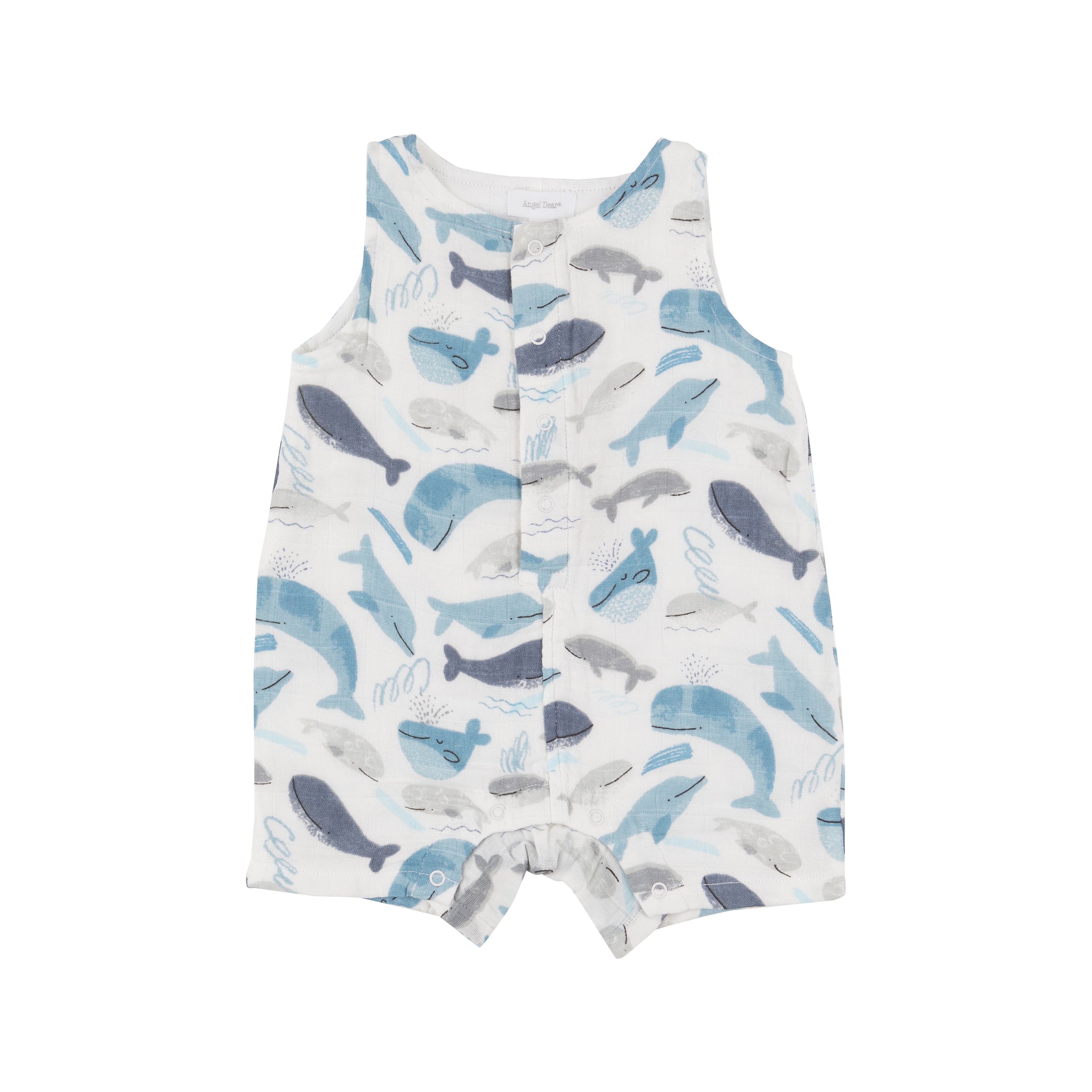 Shortie Romper - Blue Whales