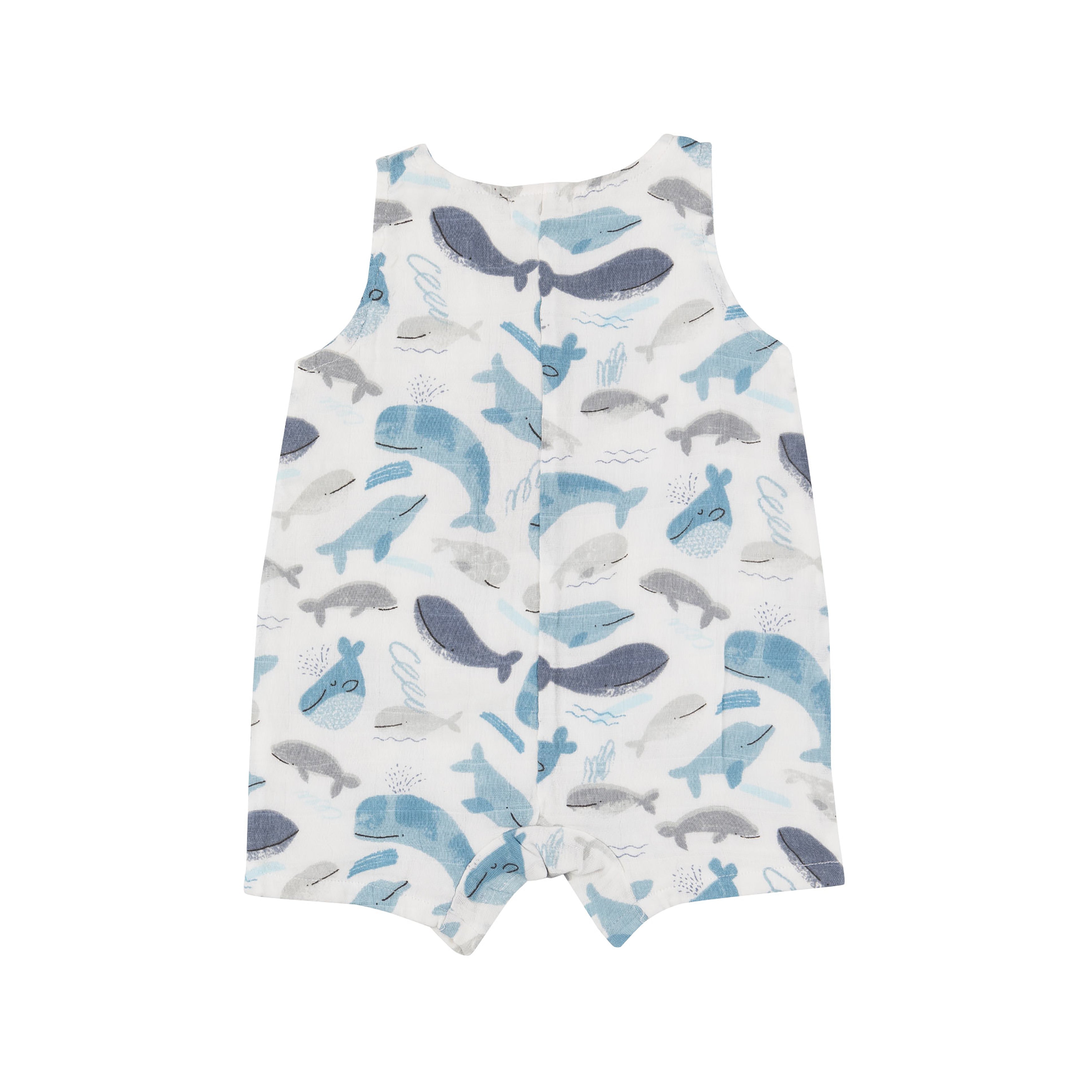 Shortie Romper - Blue Whales