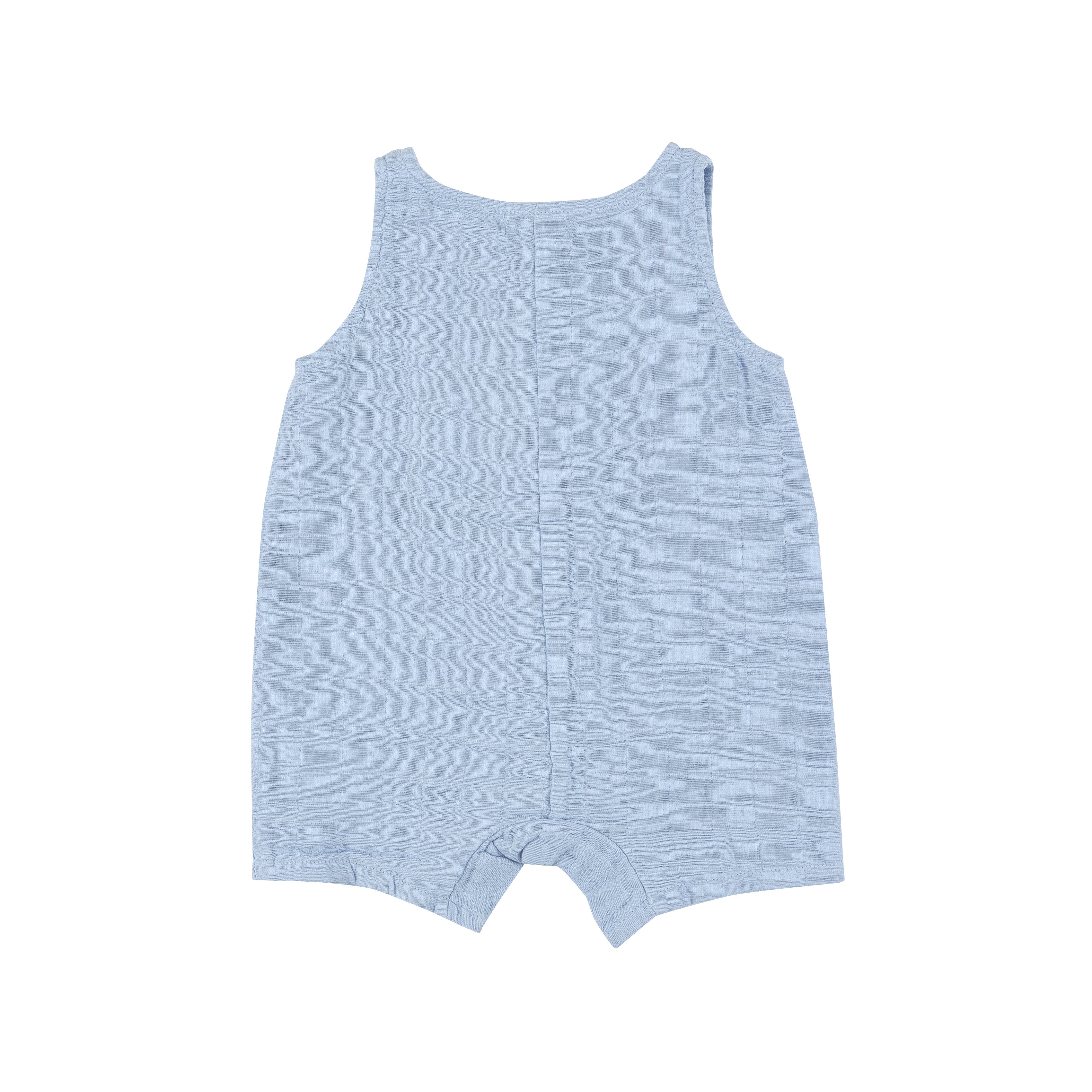 Shortie Romper - Dusty Blue Solid Muslin