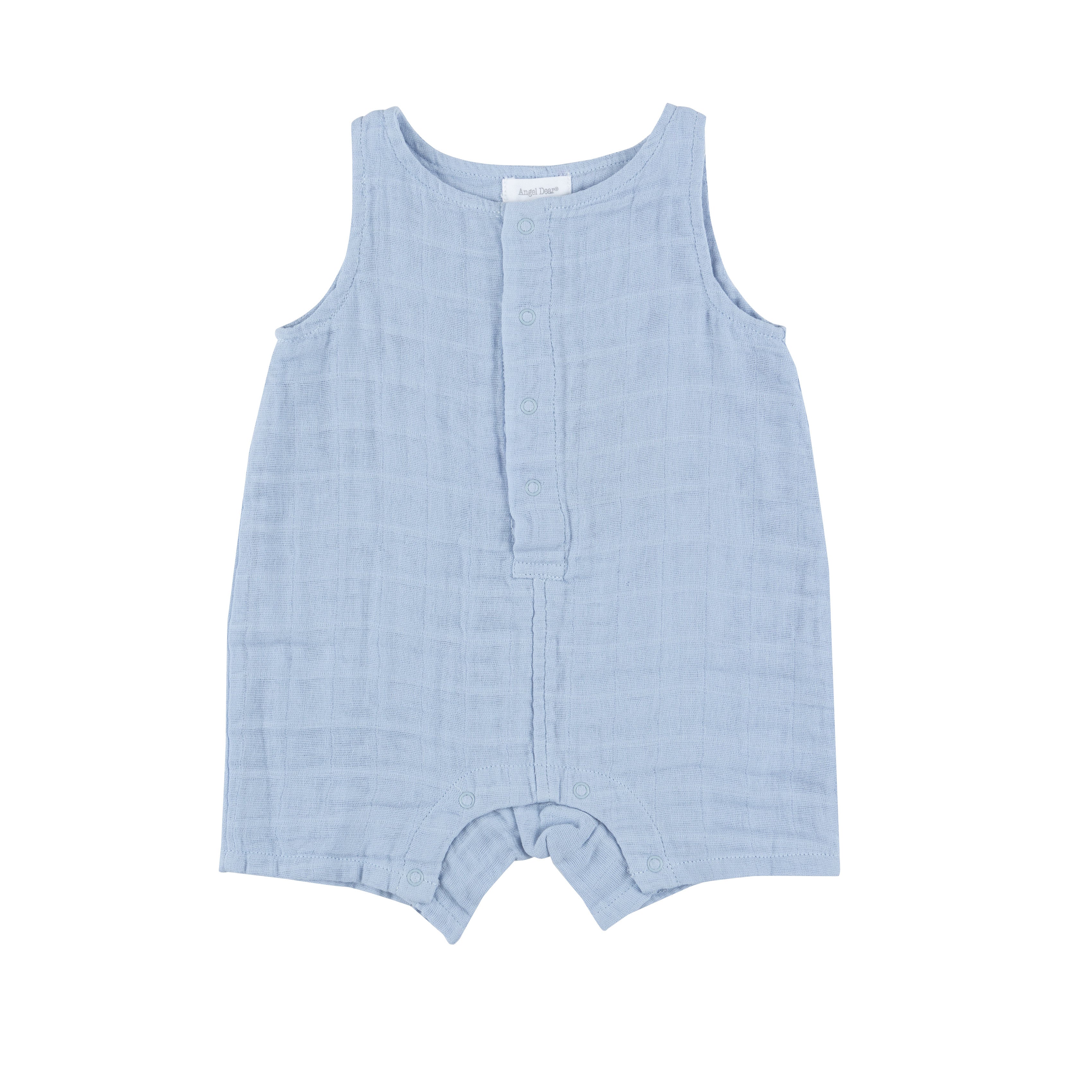 Shortie Romper - Dusty Blue Solid Muslin