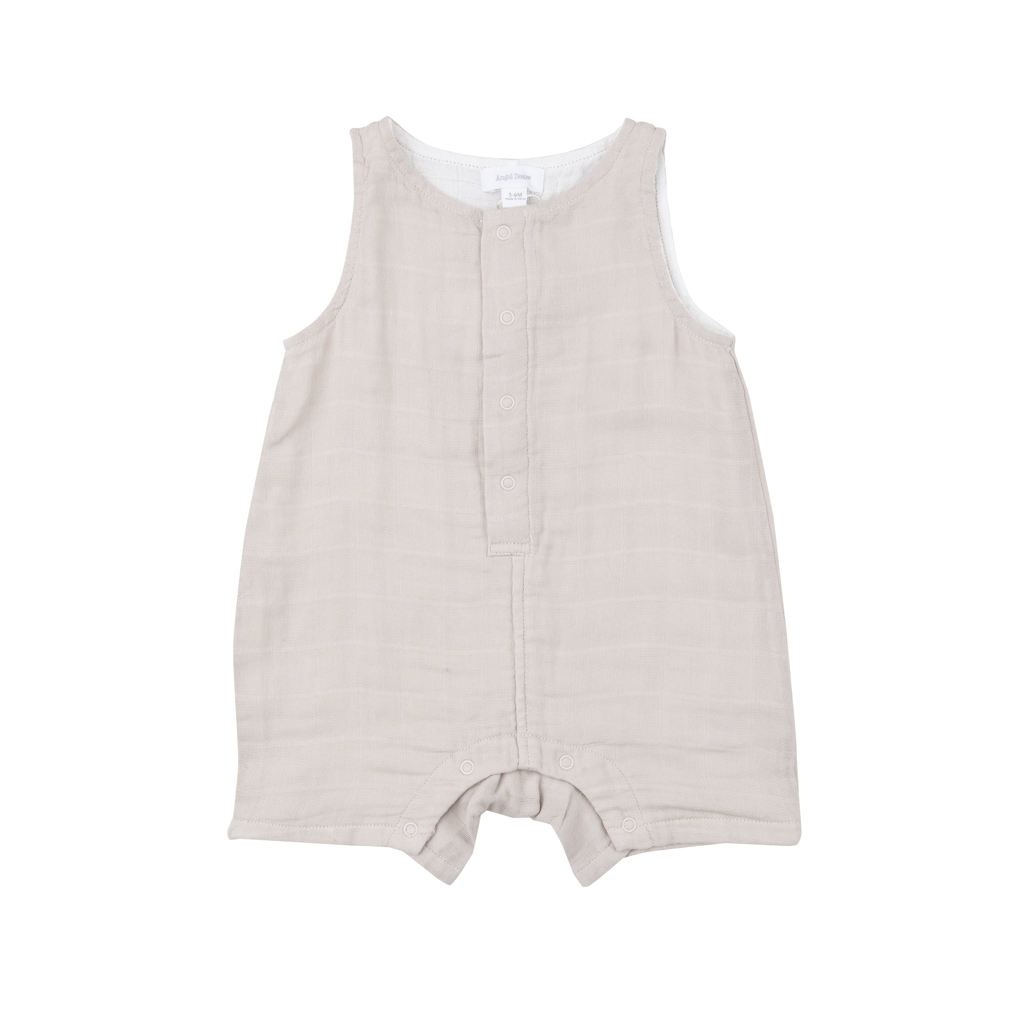 Shortie Romper - Oatmeal Solid Muslin