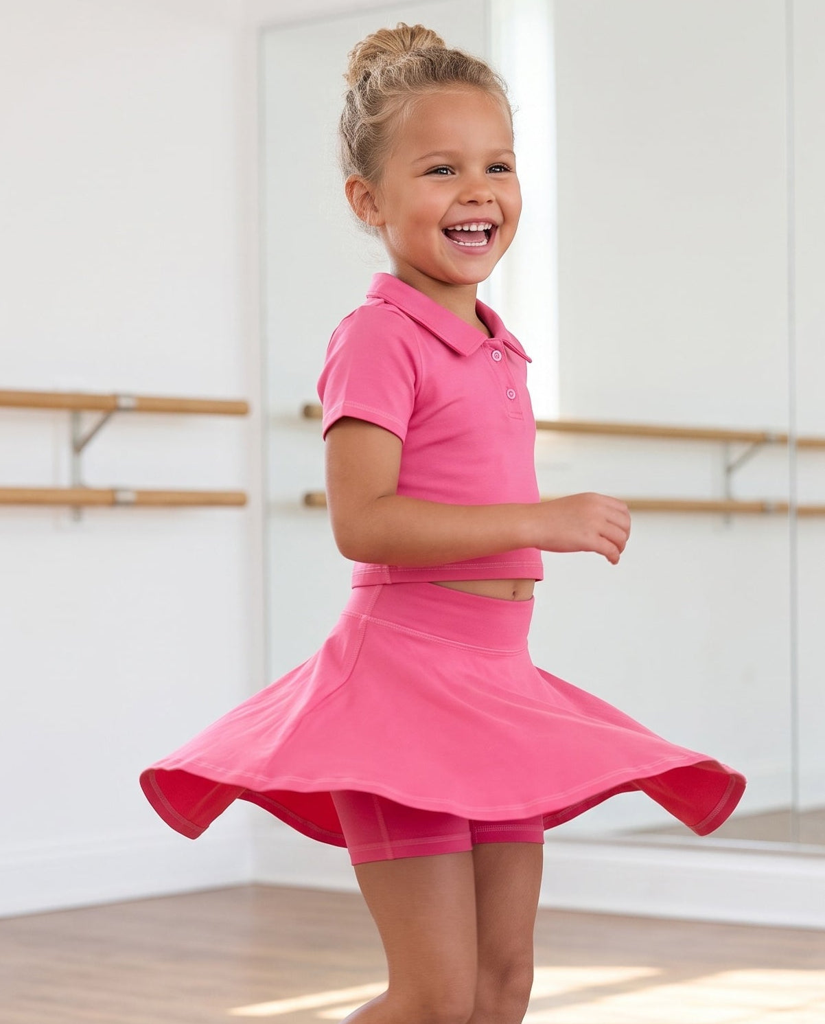Active Bright Pink Polo Set