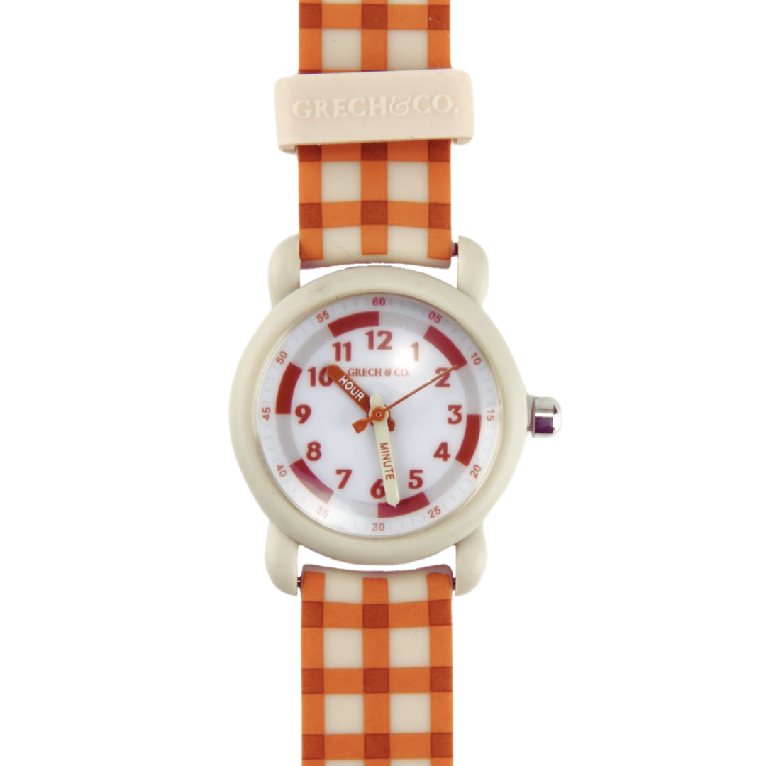 Classic Watches | Silicone + Stainless Steel | Sienna Gingham