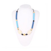 Silicone Beaded Oval Style Teething Necklace