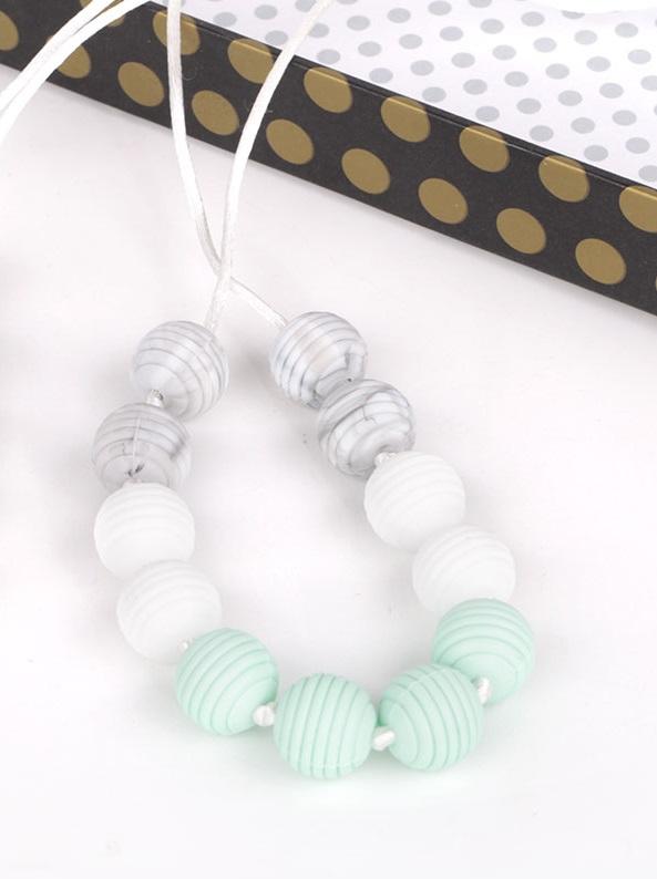 Silicone Ripple Bead Teething Necklace