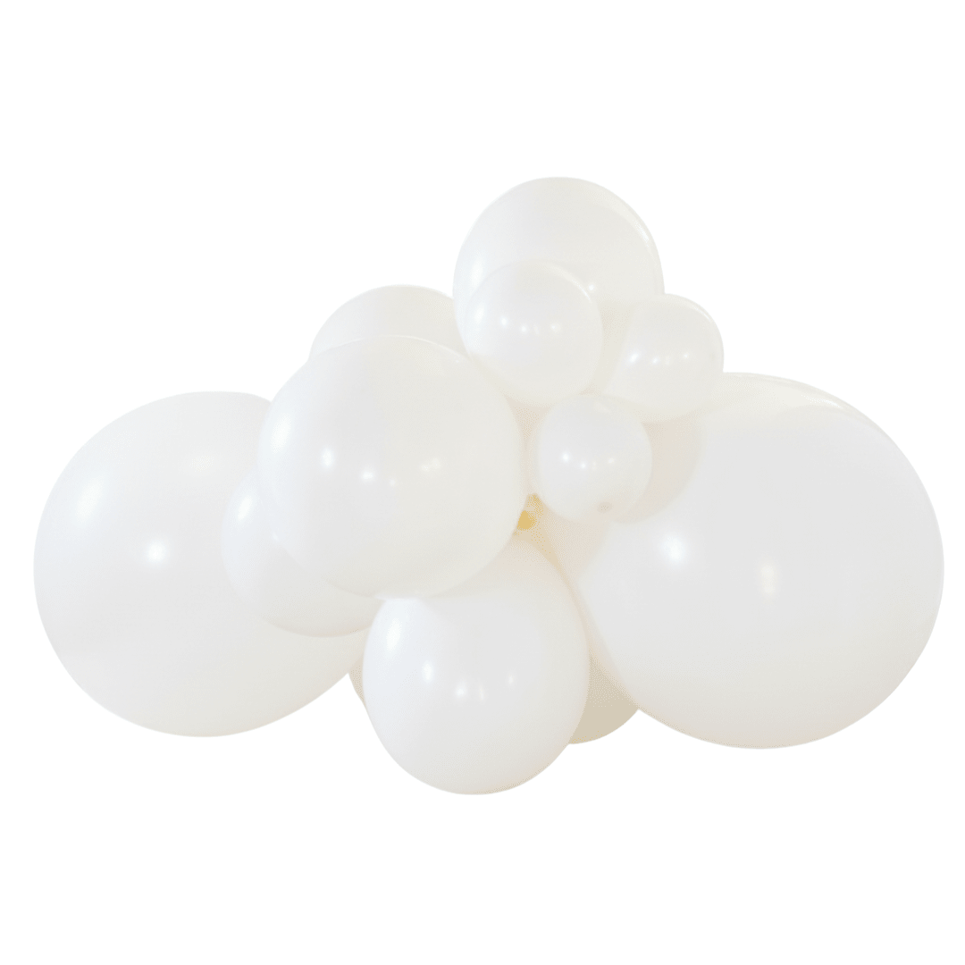 Premium White Latex Balloon Cluster (5", 11” And 17”)