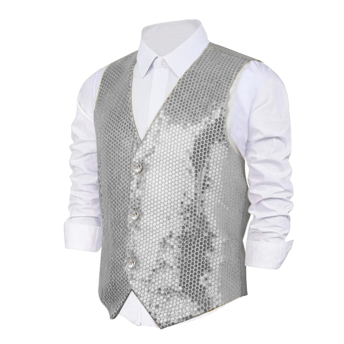 Silver Sequin Vest - Adults