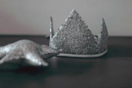 silver Sequins Crown