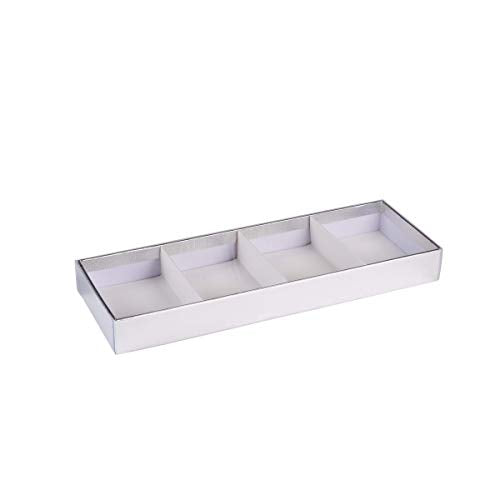 Four Section Silver Tray 8 Packs Gift Box With Clear Cover 11" X 3.75" X 1.25"