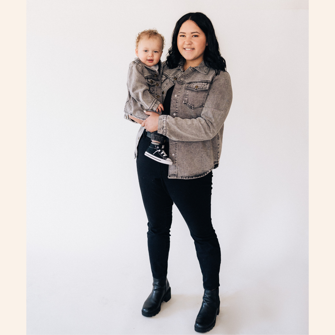 Silver Gray Denim Jacket - Women