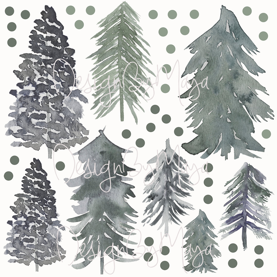 Yellowstone & Woodland Pine Trees - Fabric Nursery Wall Art Decals