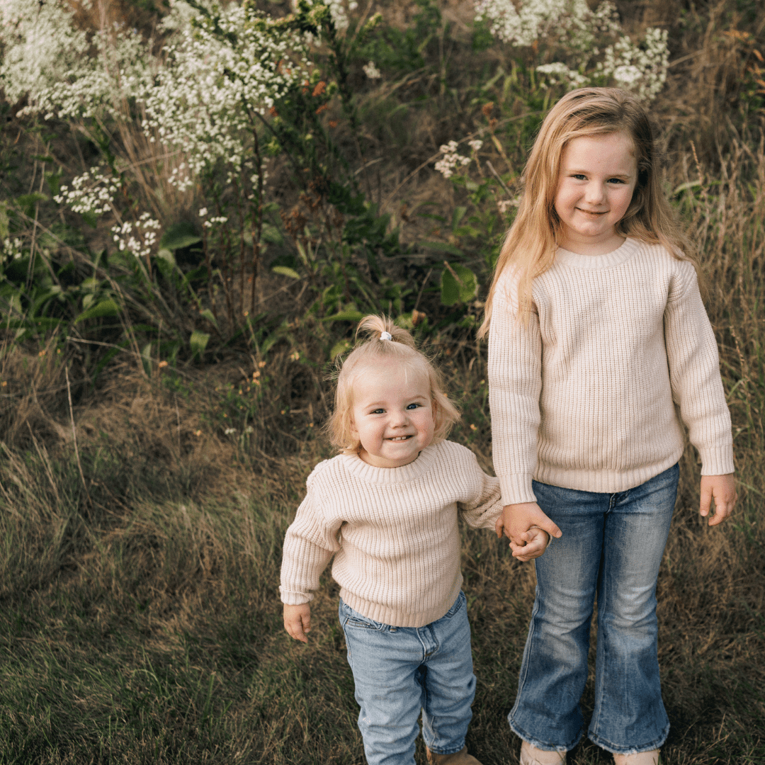 Oatmeal Knit Pullover Sweater- Child