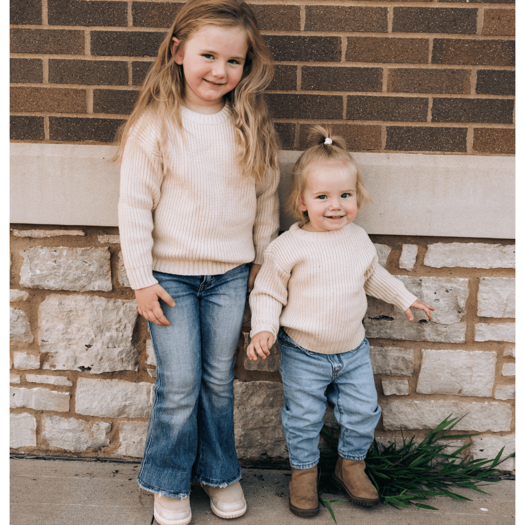 Oatmeal Knit Pullover Sweater- Child