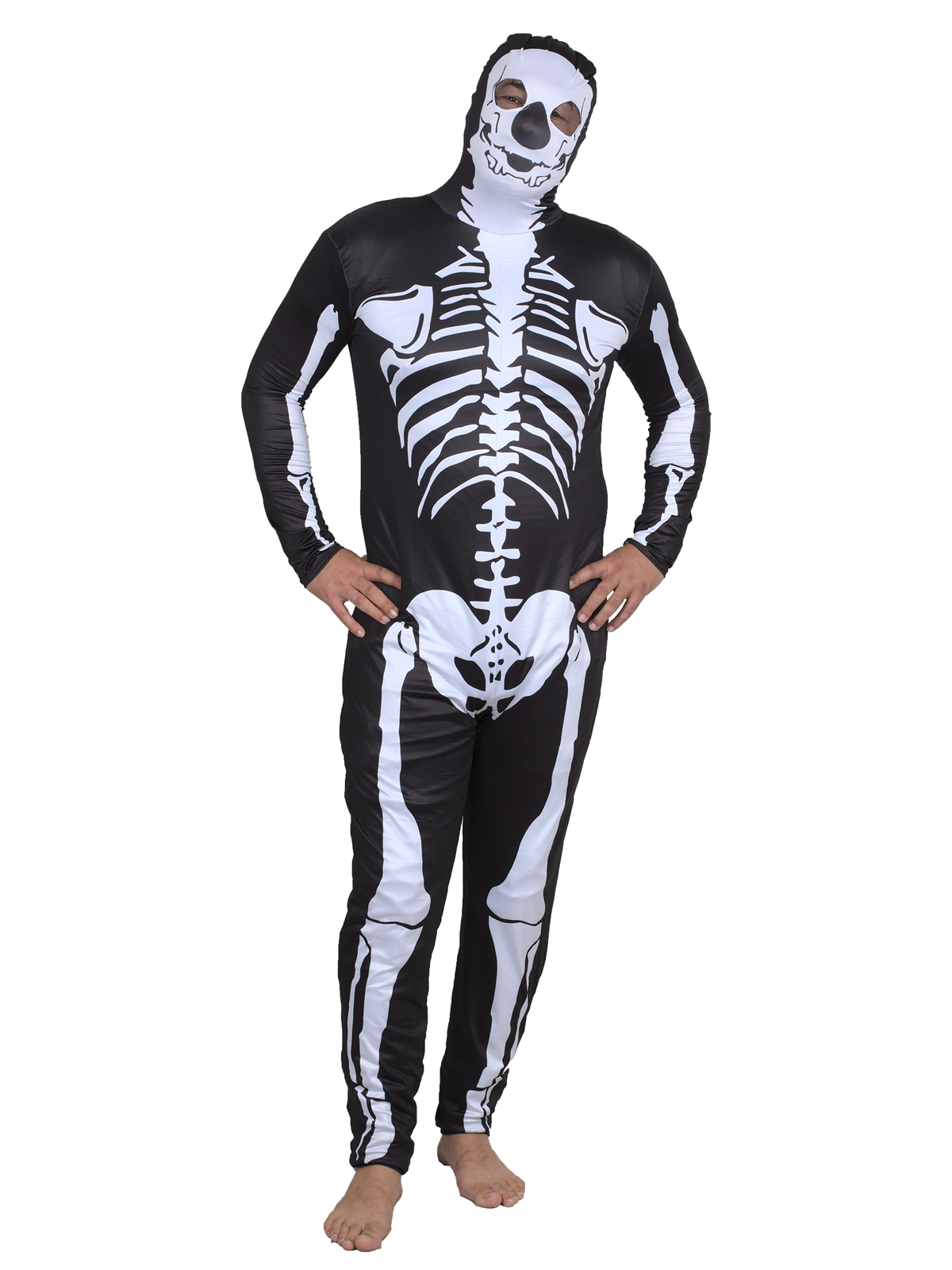 Adult Unisex Skeleton Full Bodysuit Costume