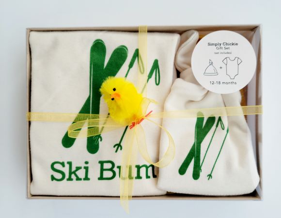 Ski Bum Long Sleeve Romper & Hat Gift Set