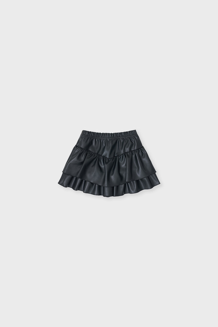 Faux Leather Skort