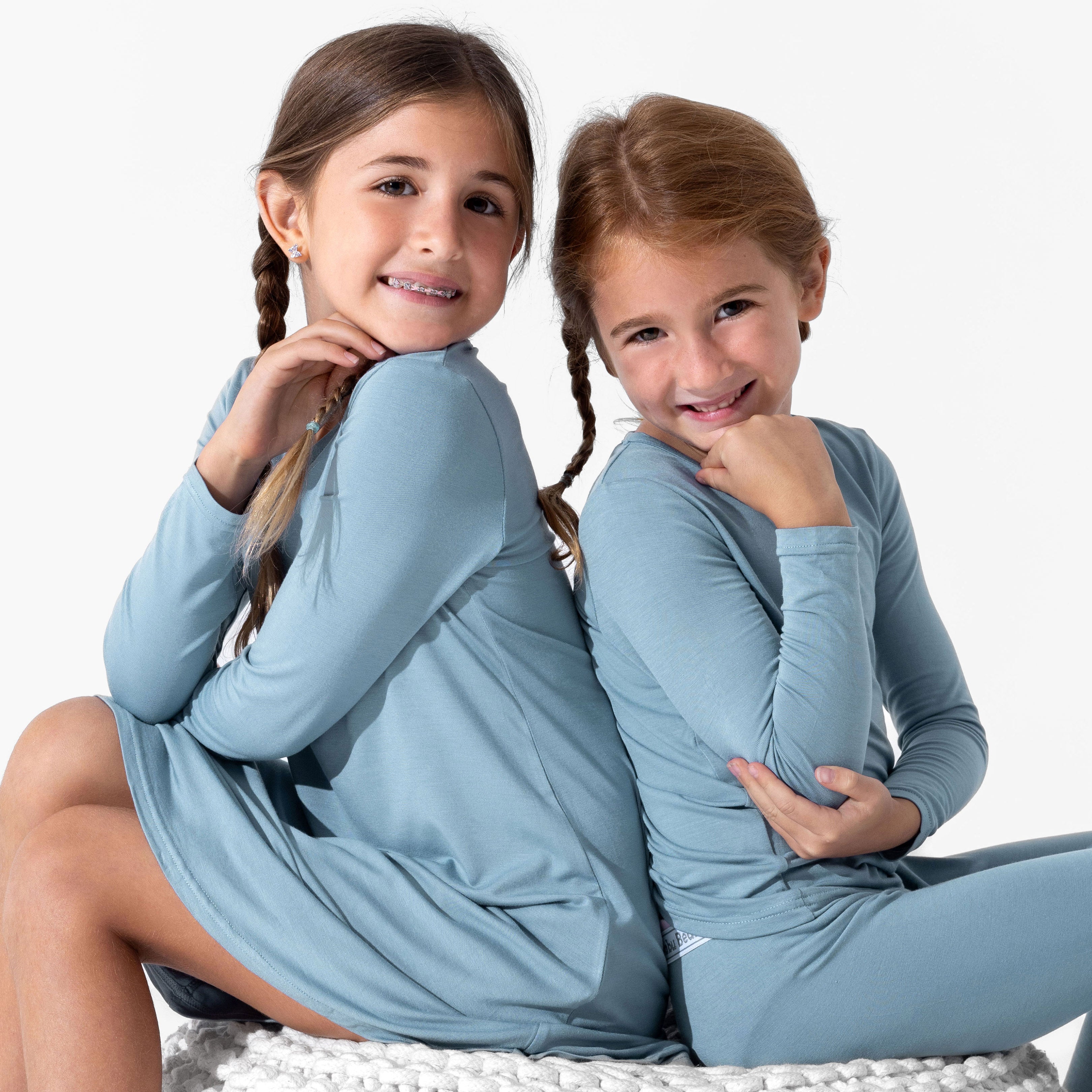 Oasis Teal Bamboo Kids Pajamas