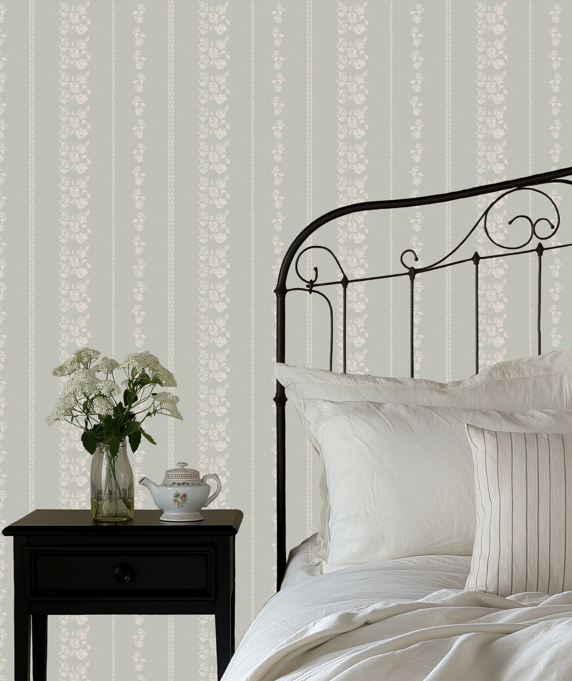Roselle Stripe Wallpaper By Safari Natalia X Taddy Mikelaites