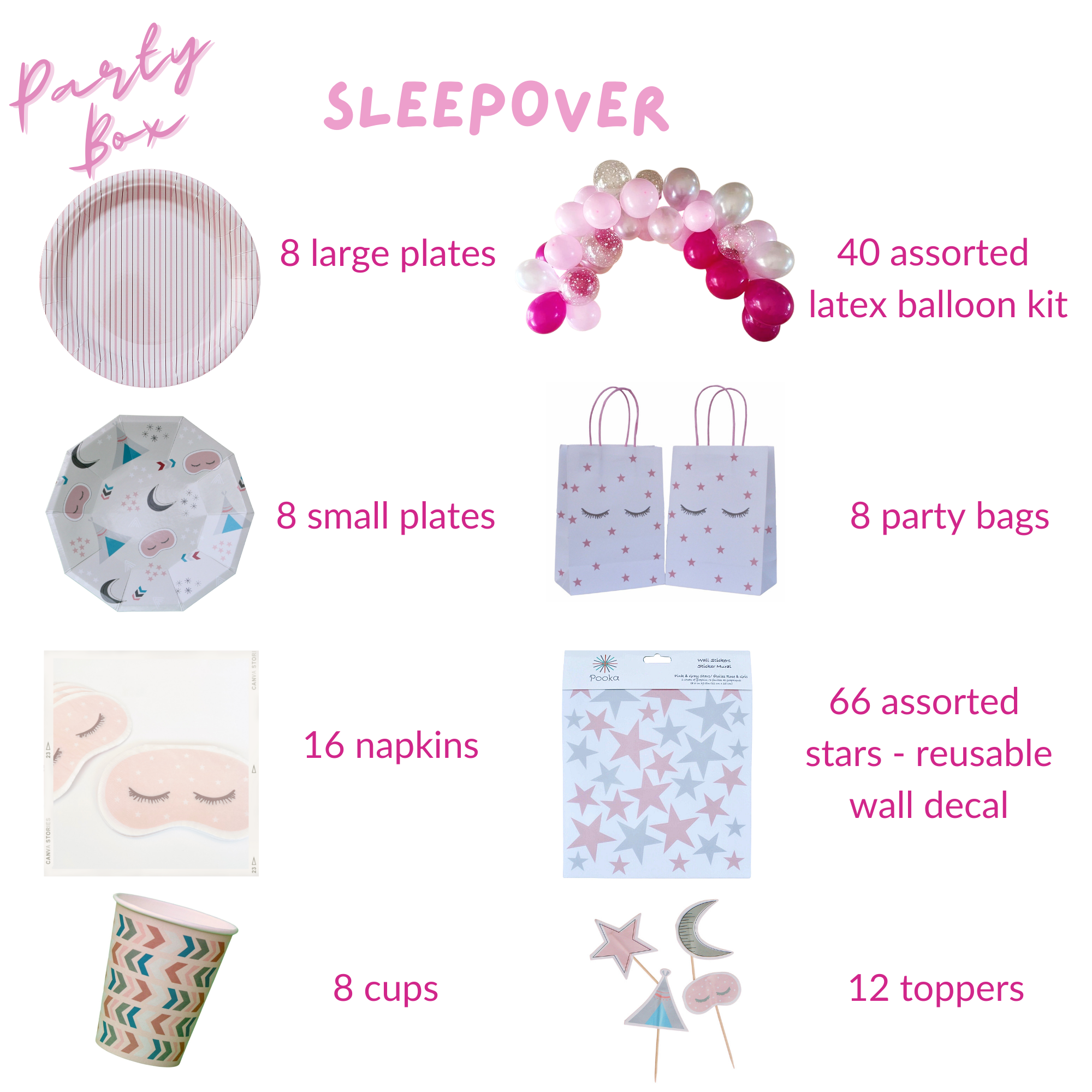 Sleepover Party Supplies In A Box