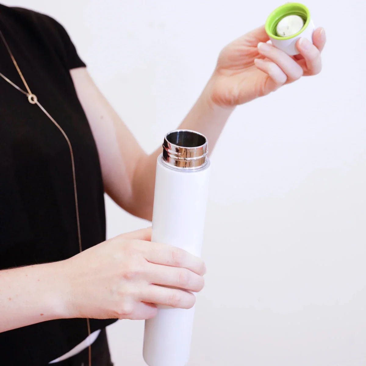 Slim White Bottle Water Coffee Thermos