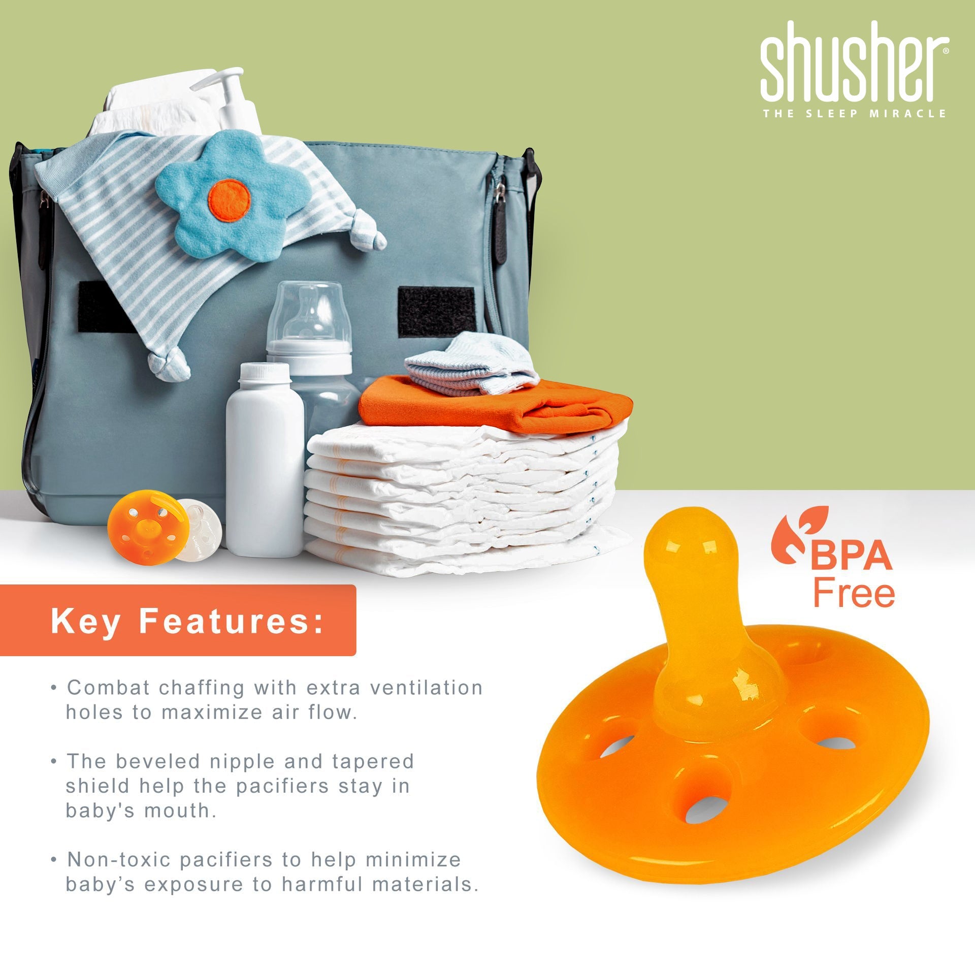Sloth + 6-pack Shushie™ Pacifiers – Soothing Bundle With Cuddly Cry Detection