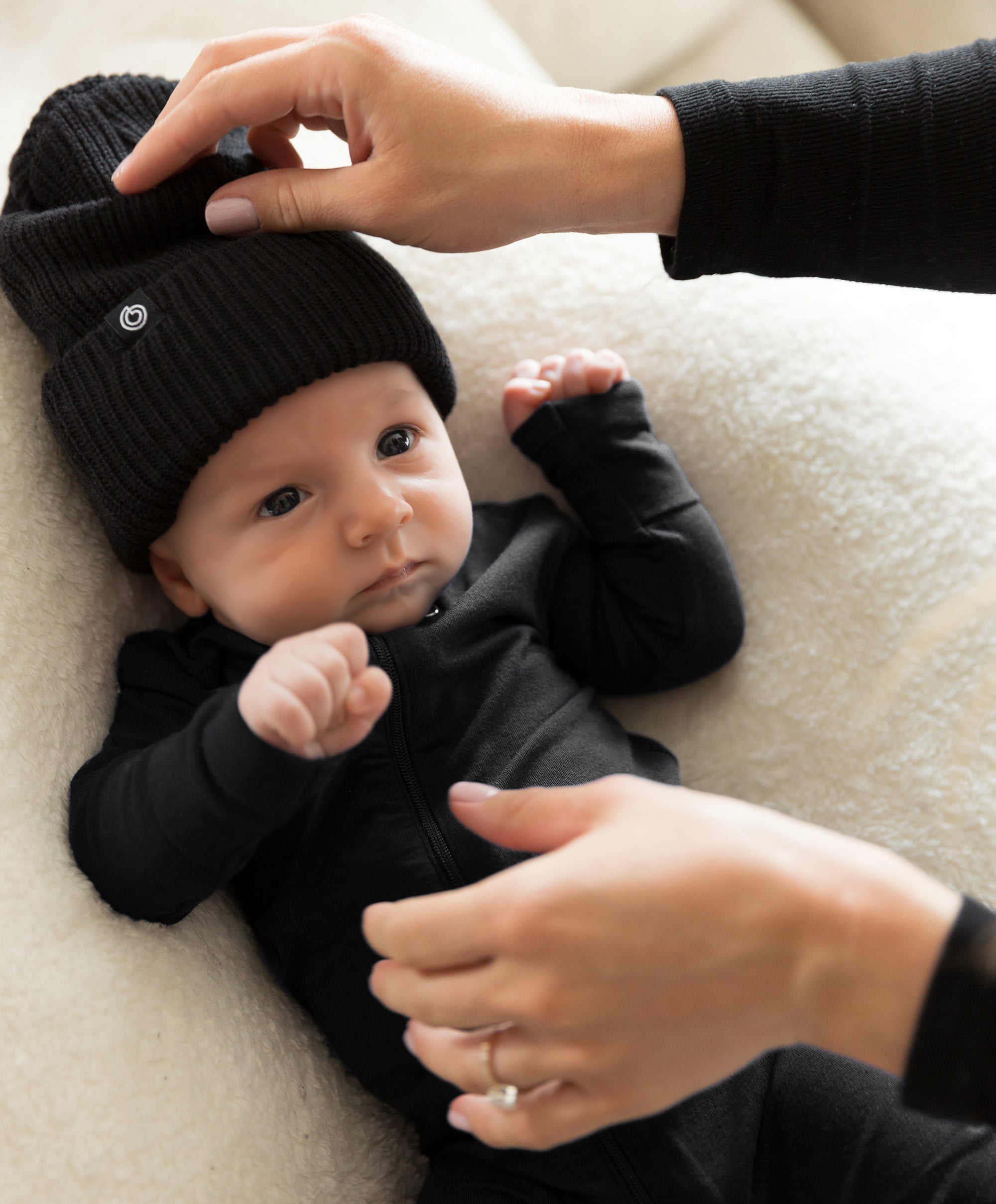 Black Bamboo Knit Beanie