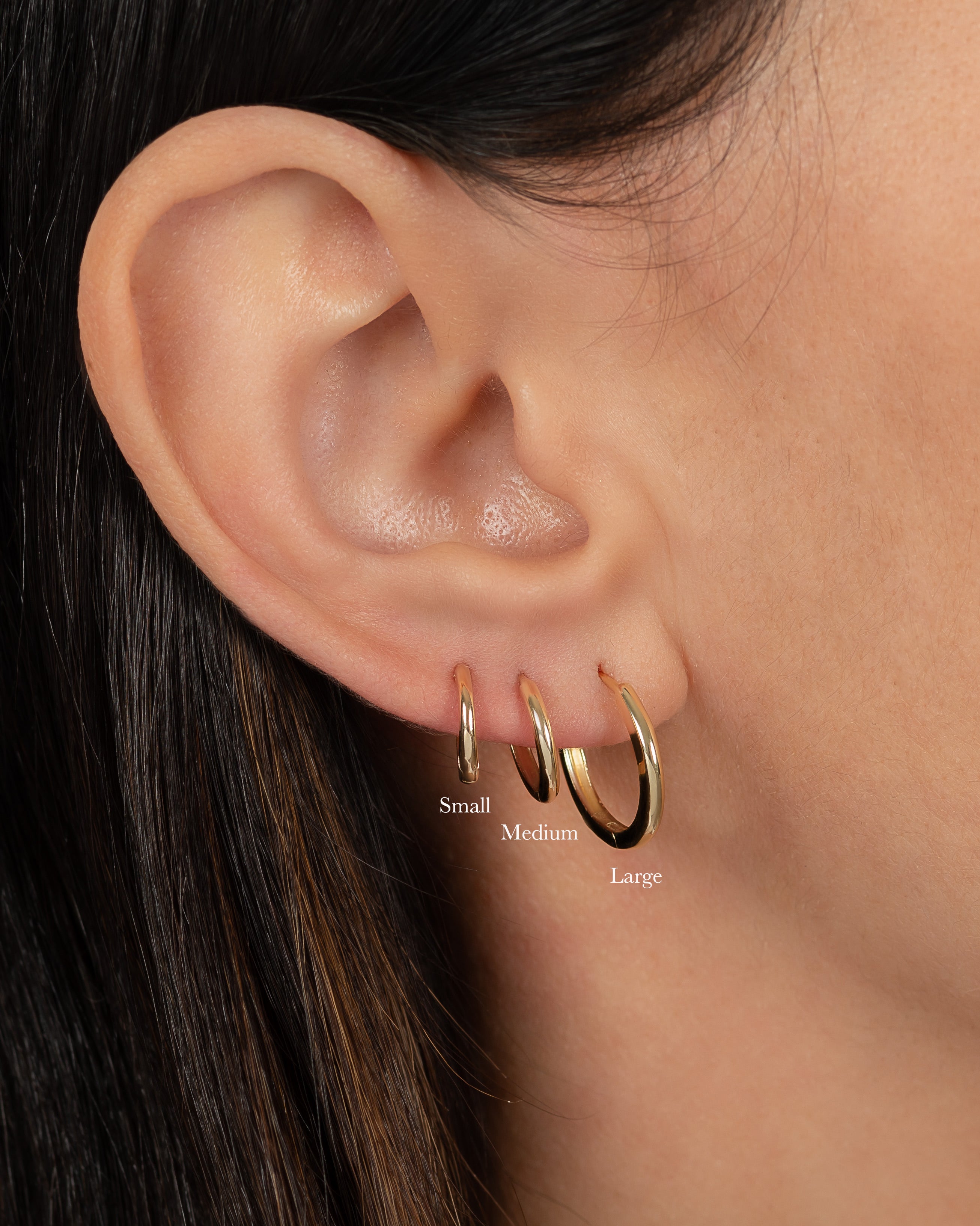 14k Gold Medium Huggie Earrings