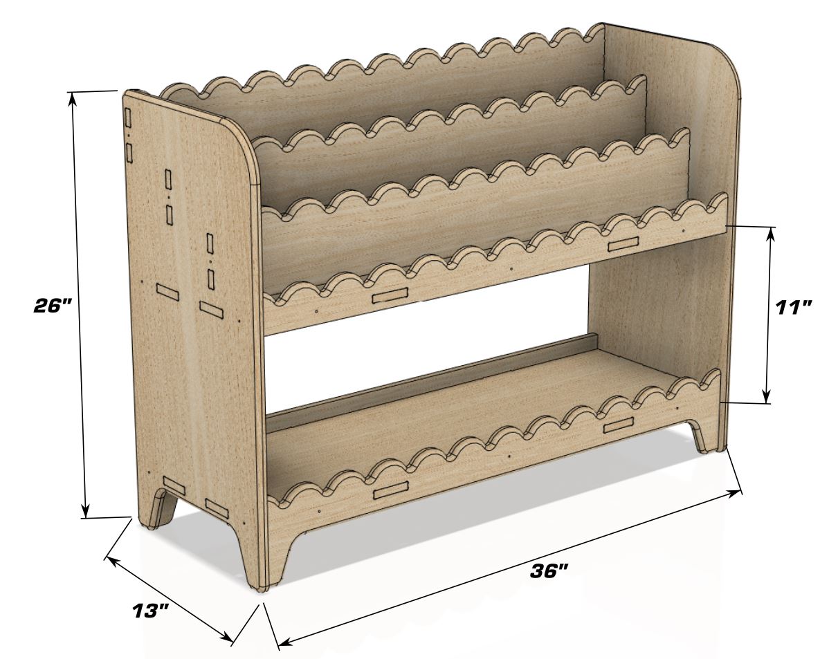 Darla V1- Scalloped Bookshelf