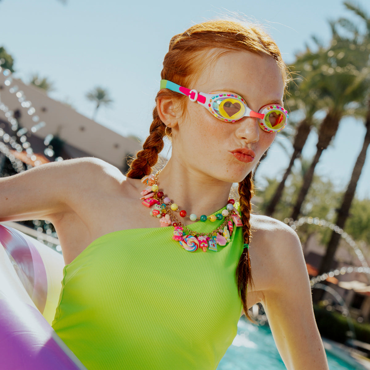 Positively Pink Smile Girl Kids' Swim Goggles