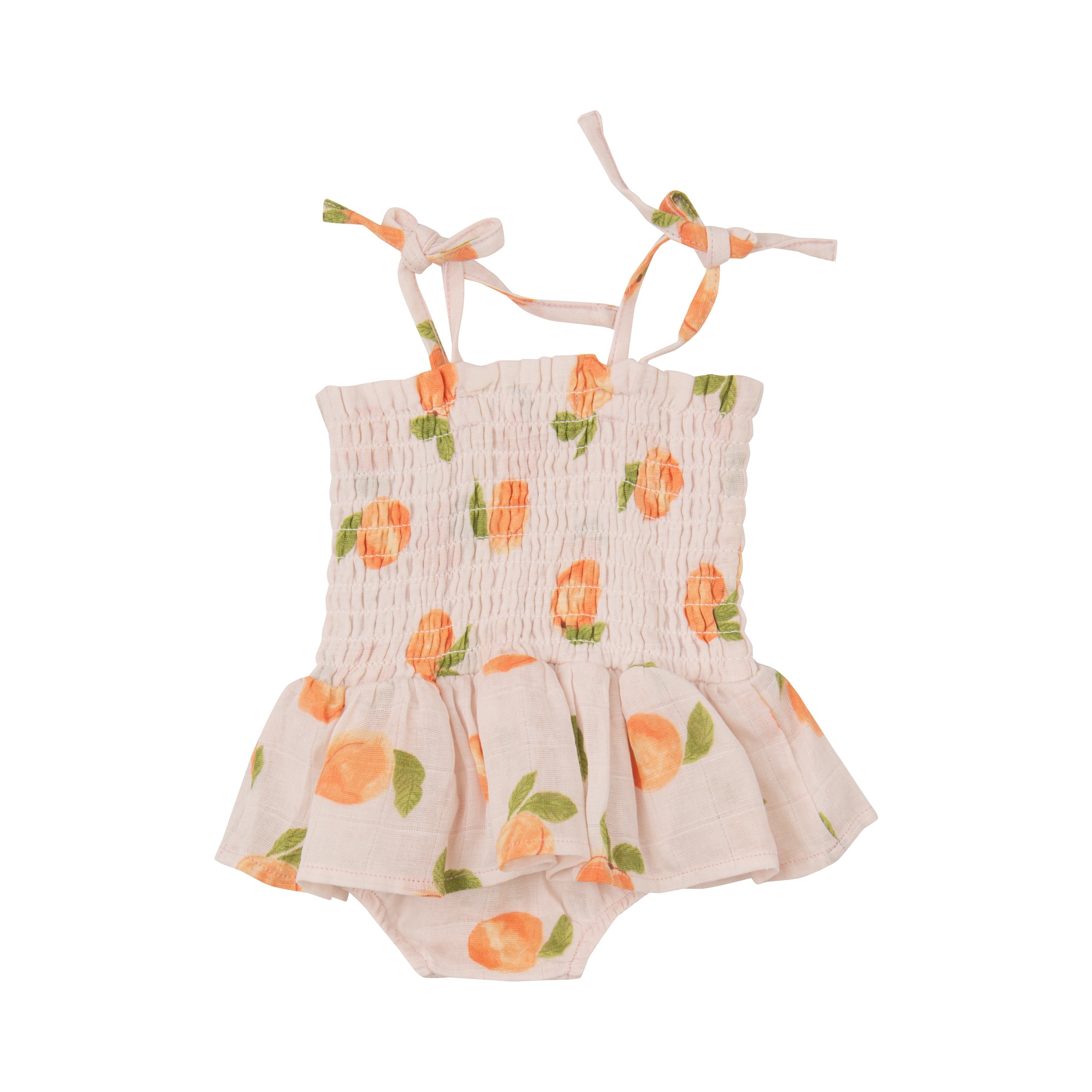 Smocked Bubble W/ Skirt - Peaches