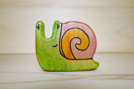 Wooden Garden Snail Toy