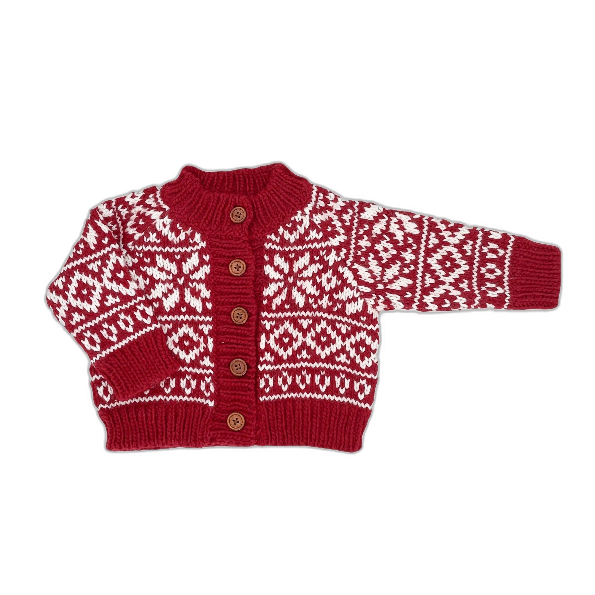 Snowflake Cardigan, Red