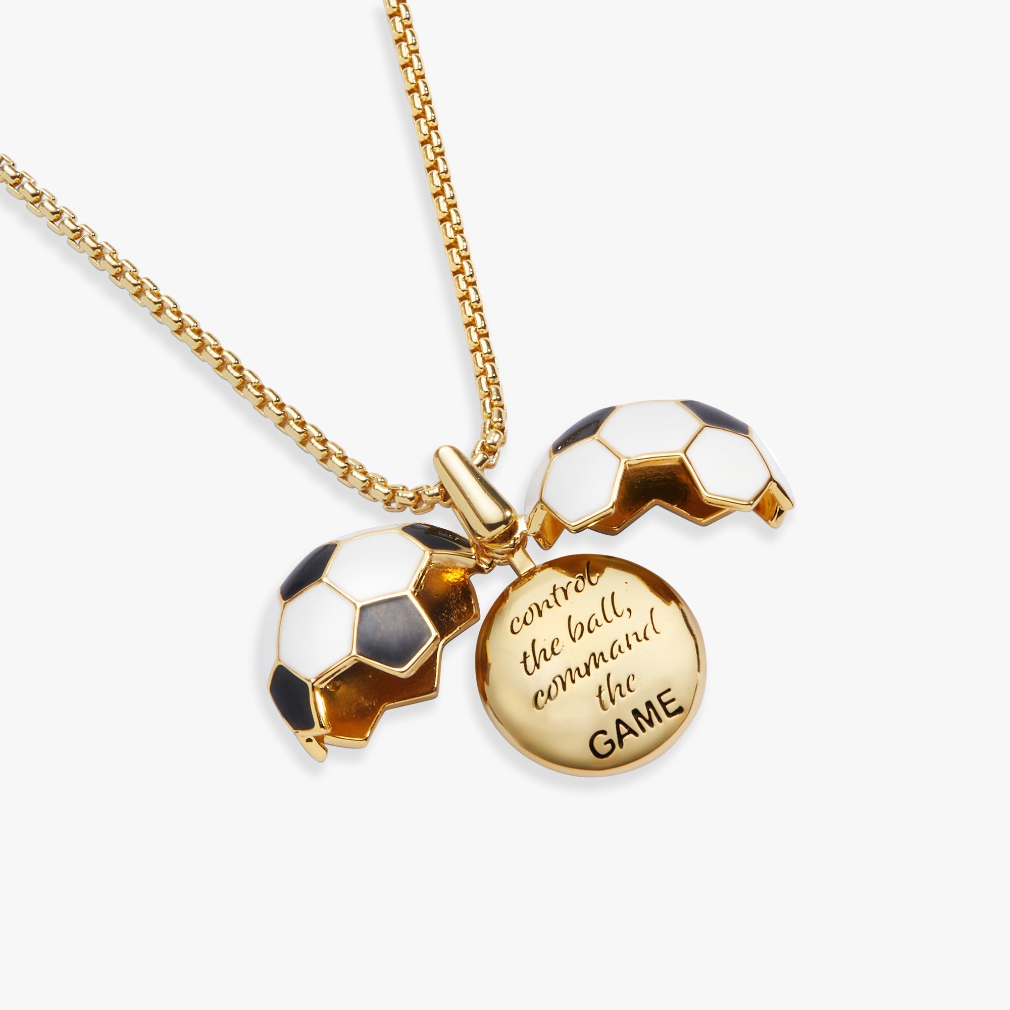 Soccer Ball "control The Ball, Command The Game" Locket Necklace