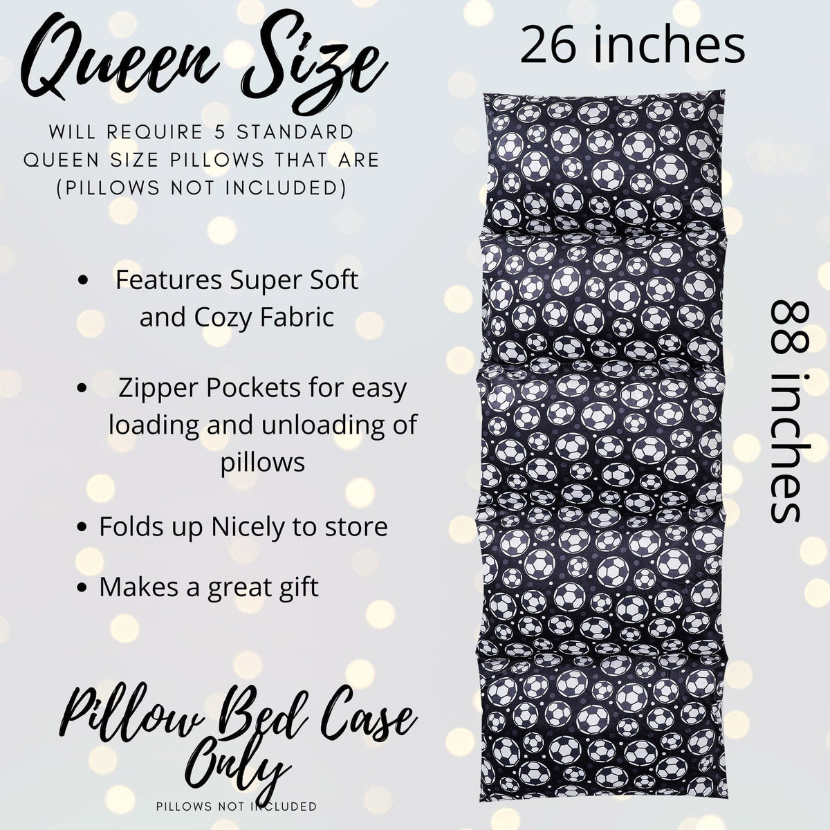 Soccer Pillow Bed Case, Floor Lounger Gift