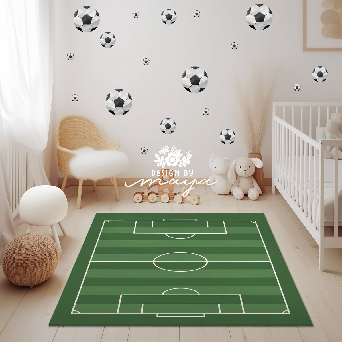 Ice Hockey Rink Playroom Rug / World Map Area Rug