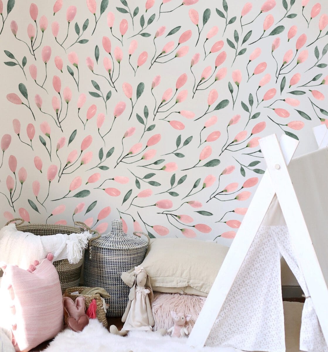 Soft Blush Floral Wall Decals