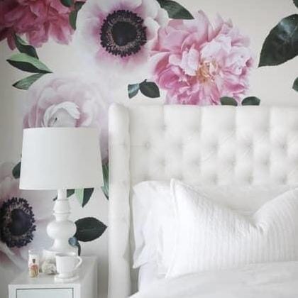 Soft Pink Garden Flower Wall Decals