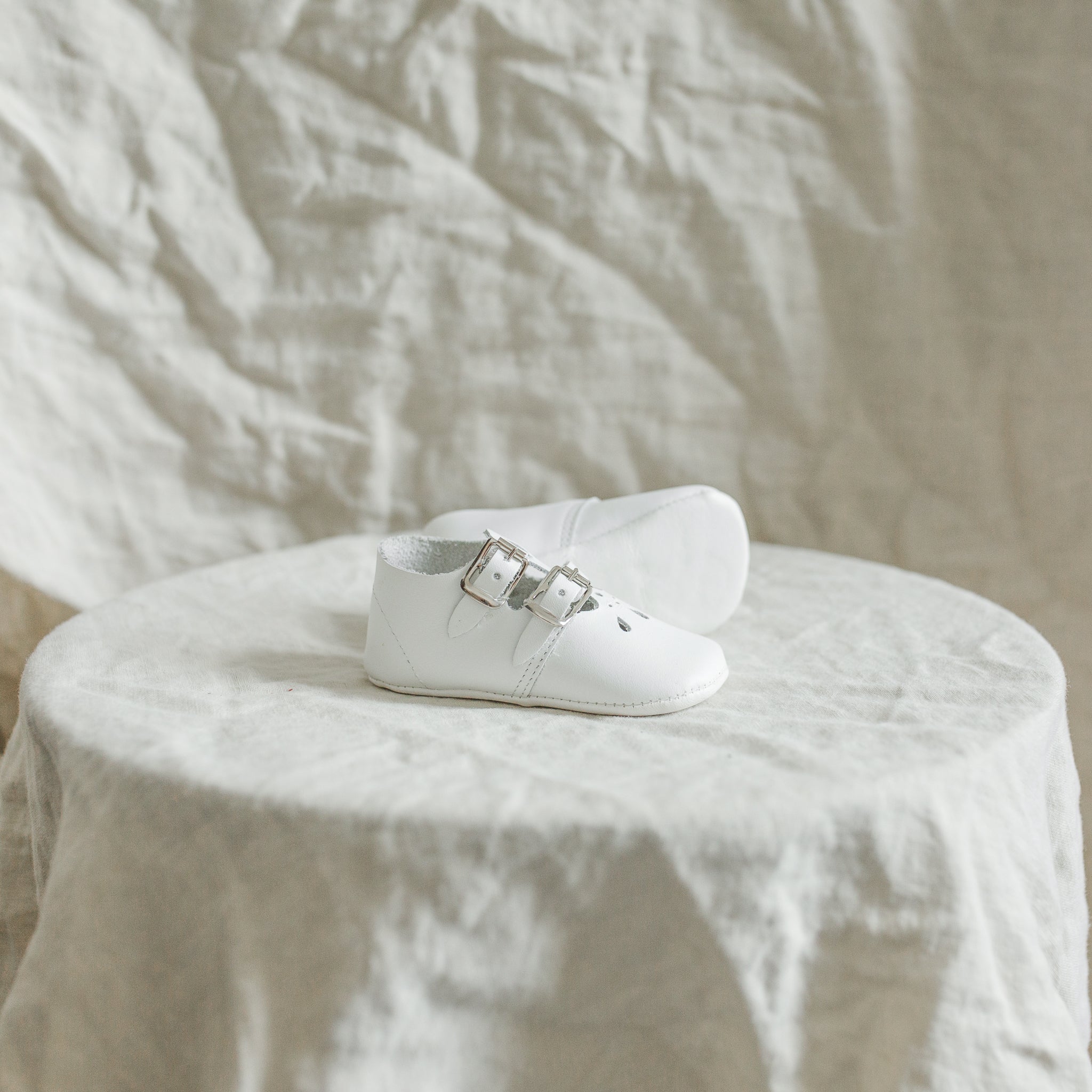 Soft Soled Double T-strap - White