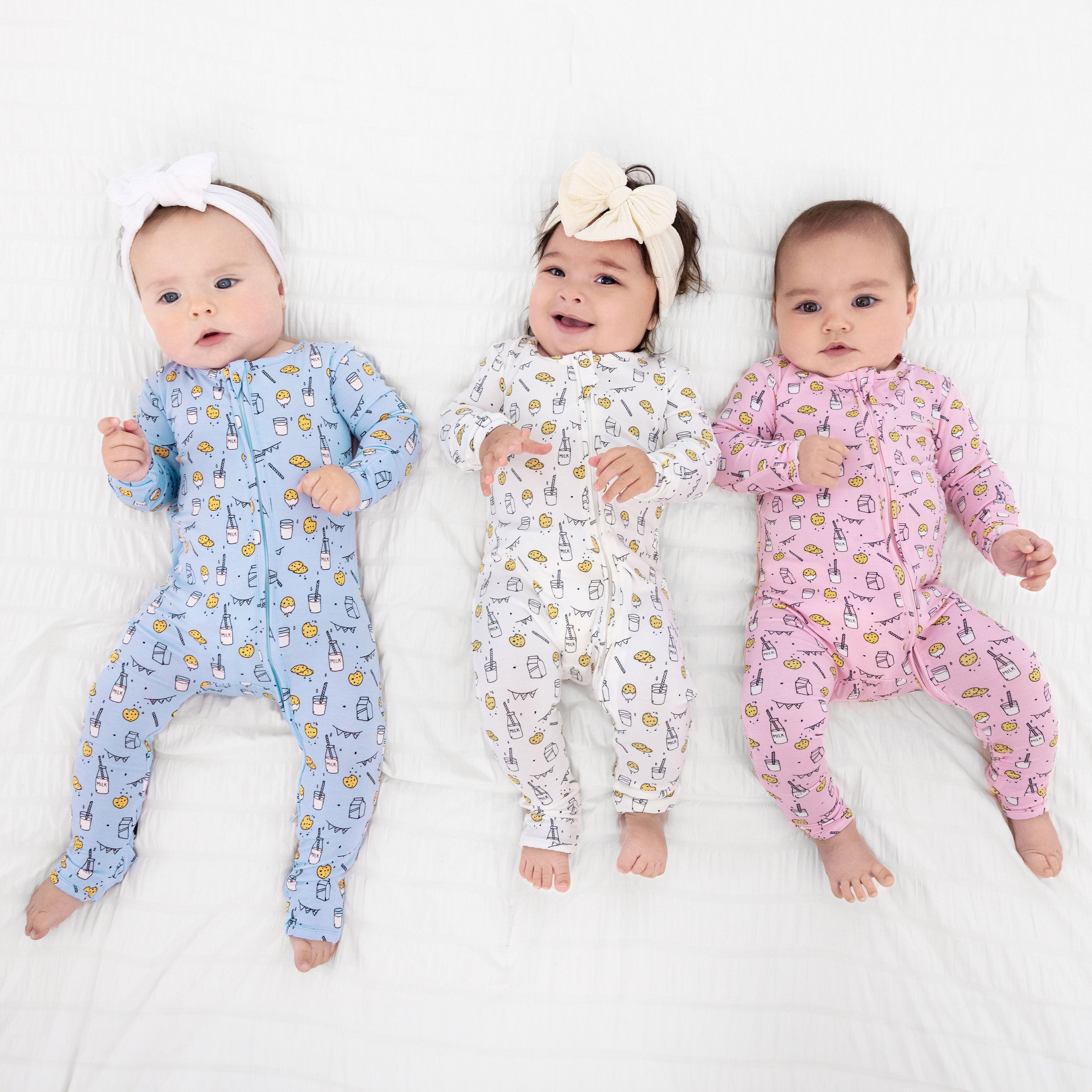 Milk And Cookies Pink Bamboo Convertible Footie