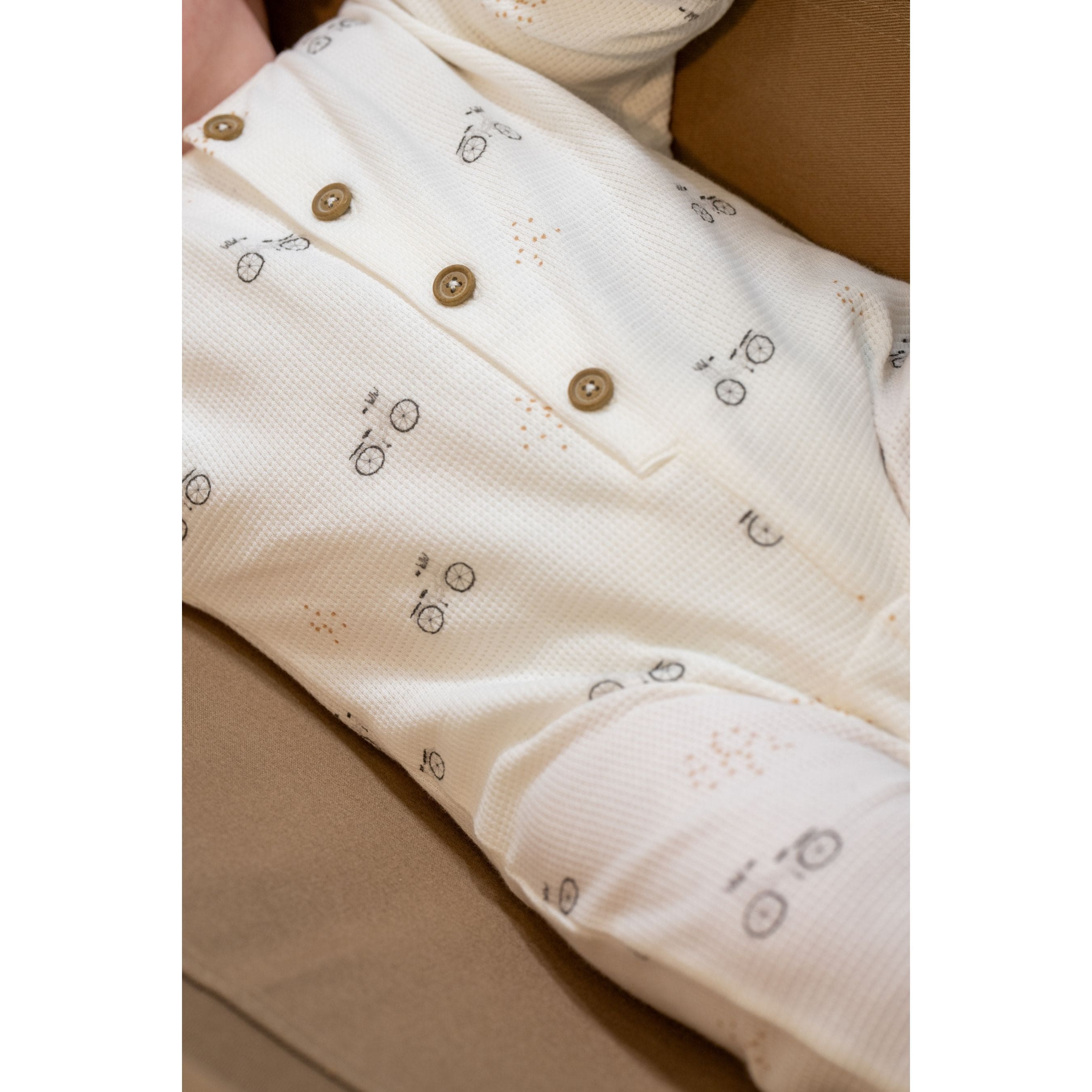 Sok | Baby Boys Ivory Cotton Vintage Bike Print Romper