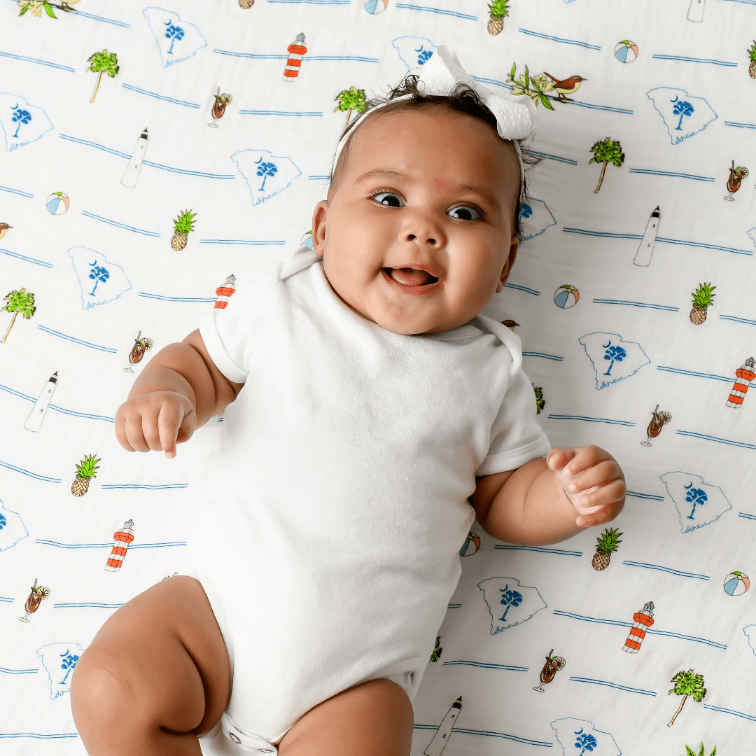 South Carolina Palmetto Moon Newborn Gift Bundle: Swaddle, Bib & Onesie