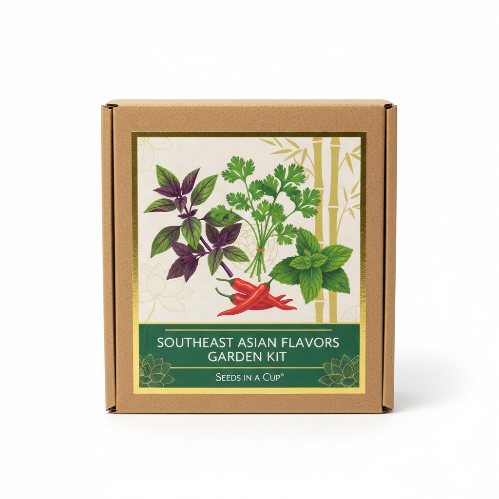 Southeast Asian Flavors Garden Kit | Basil, Cilantro, Mint & Jalapeno Pepper |