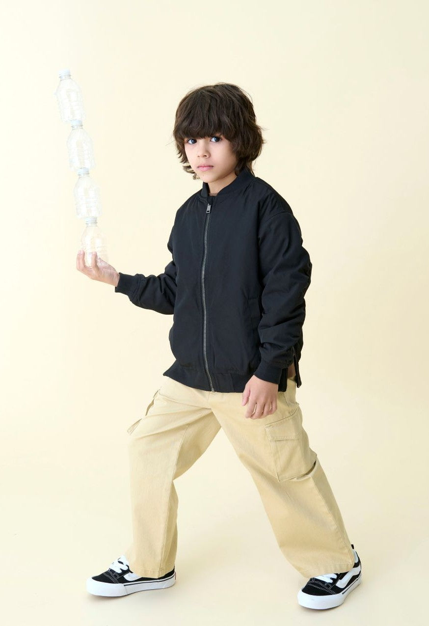 Bomber Jacket With Side Zips