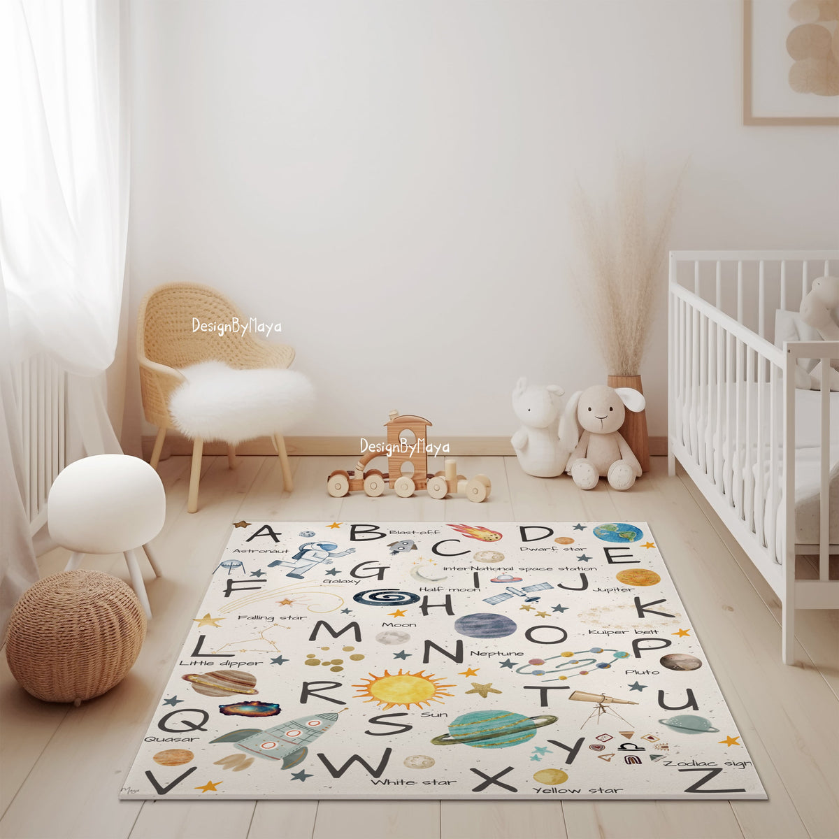 Soccer Field Playroom Rug / World Map Area Rug