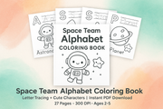 Space Team Alphabet Coloring Book — A–z Tracing Pdf