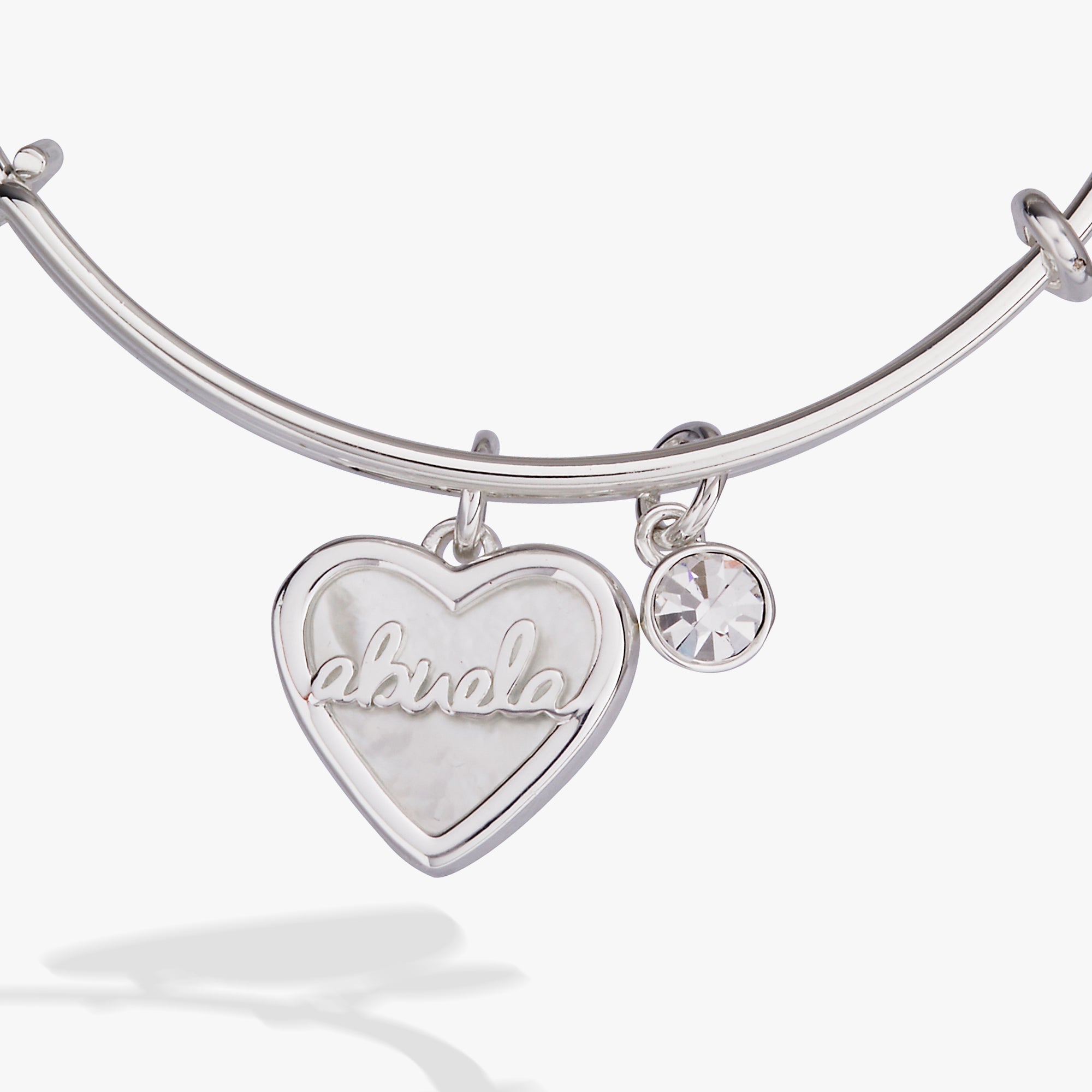 Abuela Mother Of Pearl Heart Charm Bangle