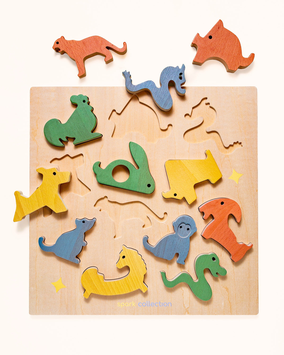 Wooden Chinese Zodiac Animals – Stacking Toy & Puzzle