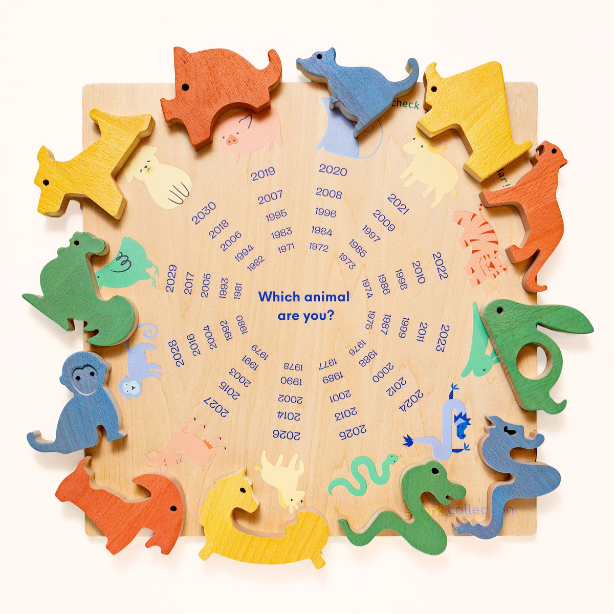 Wooden Chinese Zodiac Animals – Stacking Toy & Puzzle