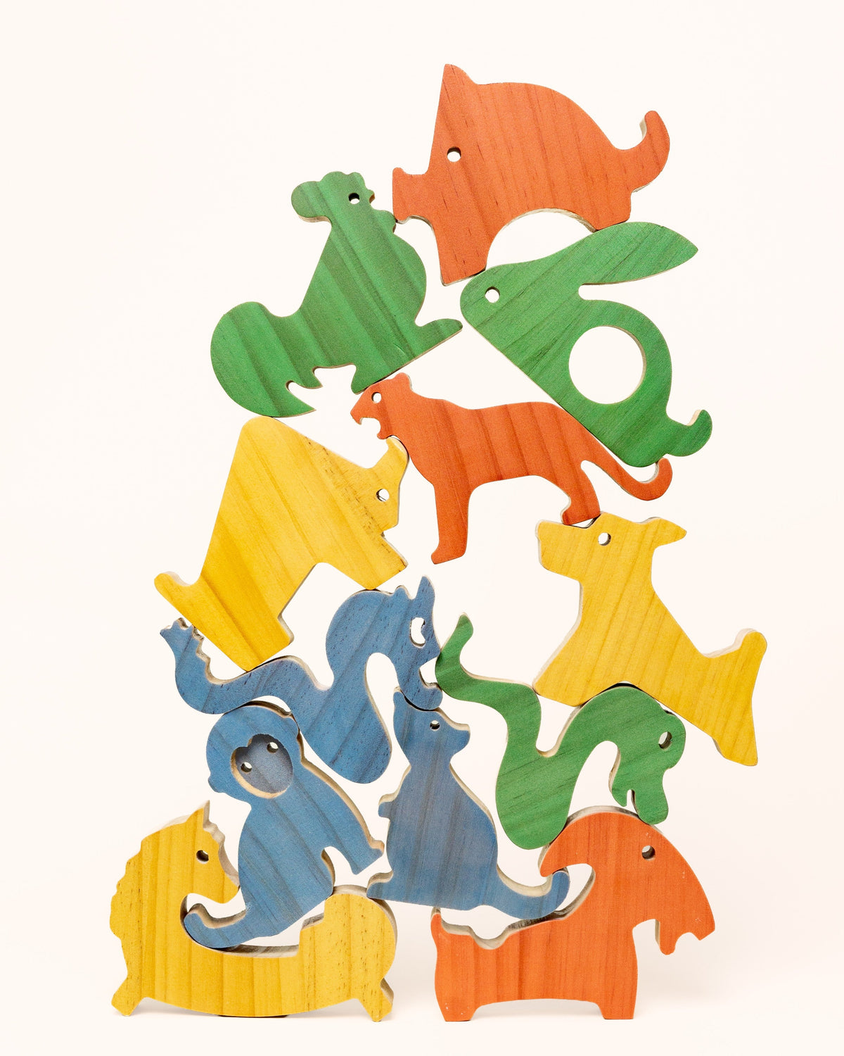 Wooden Chinese Zodiac Animals – Stacking Toy & Puzzle