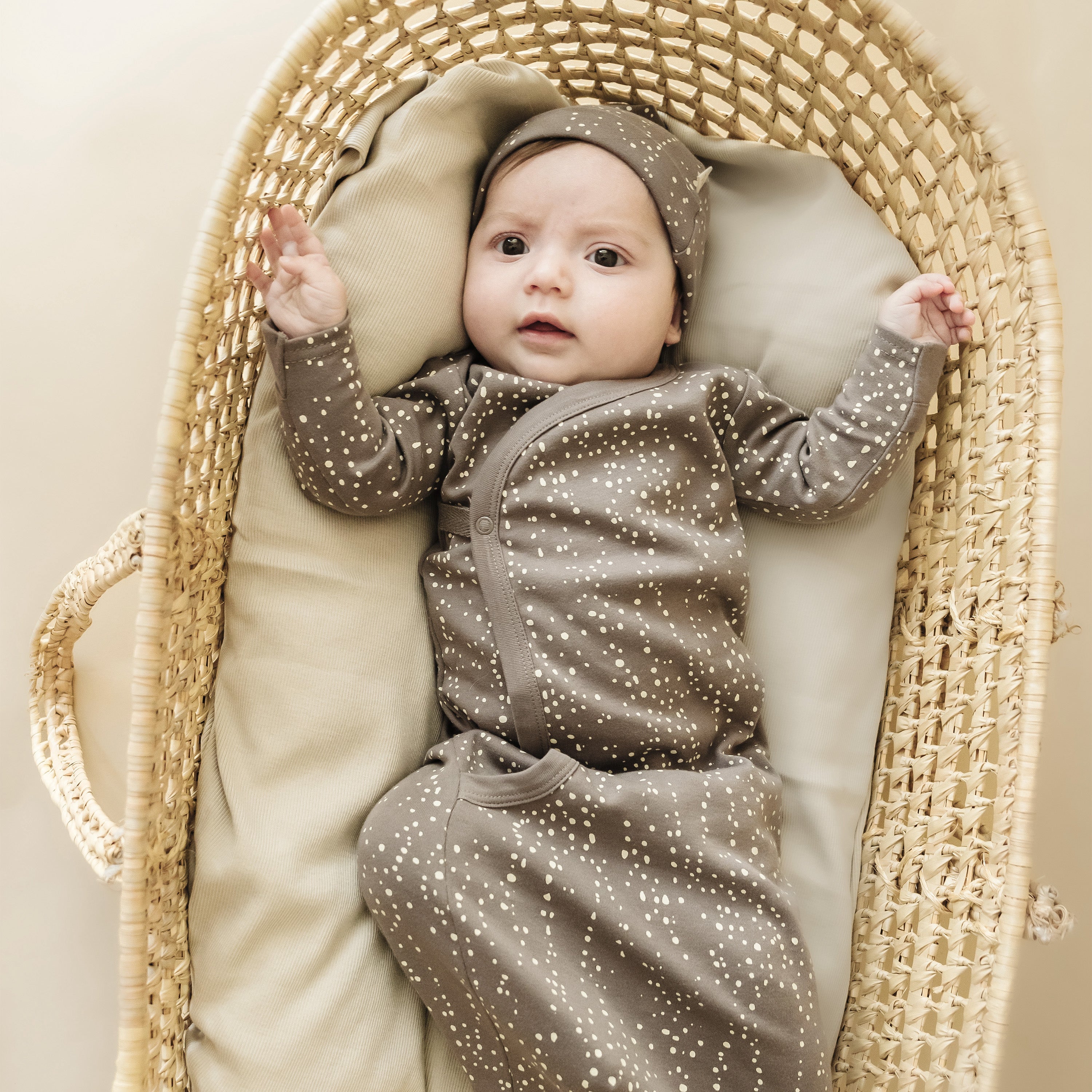 Organic Baby Sleep Gown Knotted - Speckle